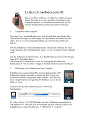 Zoom H1 Handy Recorder Leittext