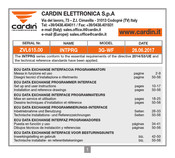 Cardin Elettronica 3G-WF Inbetriebnahme Und Benutzung Technische Installations- Und Referenzzeichnungen