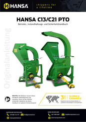 Hansa C21 PTO Betriebs-, Instandhaltungs- Und Sicherheitshandbuch