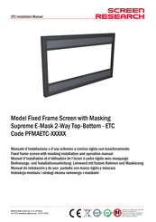 Screen Research PFMAETC Serie Bedienungs- Und Installationsanleitung