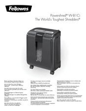 Fellowes Powershred W-81Ci Handbuch
