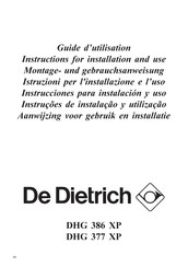 De Dietrich DHG377XP Montage- Und Gebrauchsanweisung
