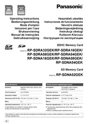 Panasonic RP-SDNA02GEK Bedienungsanleitung