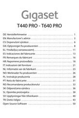 Gigaset T440 PRO Herstellerinformationen