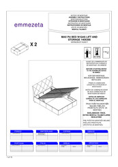 Emmezeta MAX PU BED W/GAS LIFT AND STORAGE 140X200 Montageanleitung