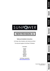 SunPower SPR-XXXE-WHT series Sicherheits- Und Installationsanleitungen