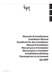 Bpt kit APP Handbuch Für Den Installateur