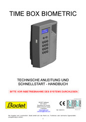 Bodet TIME BOX BIOMETRIC Technische Anleitung Und Schnellstart-Handbuch
