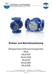 Kirchner und Tochter KLA-V4A Einbau- Und Betriebsanleitung