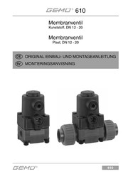 Gemü 610 Original Einbau- Und Montageanleitung