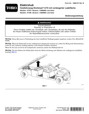 Toro Workman GTX Bedienungsanleitung