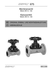 Gemü 675 Original Einbau- Und Montageanleitung