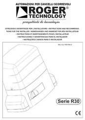 Roger Technology R30/1203 Anweisungen Und Hinweise Für Den Installateur