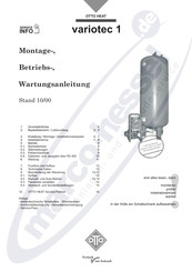 Otto variotec 1 Montage-, Betriebs- Und Wartungsanleitung
