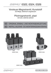 Gemü 0322 Original Einbau- Und Montageanleitung