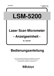 Mitutoyo LSM-5200 Bedienungsanleitung