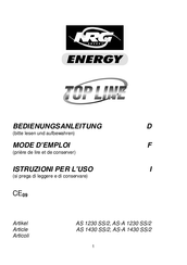 NRG ENERGY Top Line  AS-A 1230 SS/2 Bedienungsanleitung