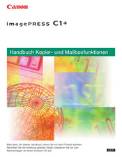 Canon imagePRESS C1+ Handbuch