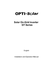 opti-solar GT Serie Installations- Und Anwenderhandbuch