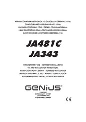 Genius JA481C Betriebsanleitung - Installationsvorschriften