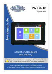 Twin Busch TW DT-10 Installation, Betrieb Und Wartung