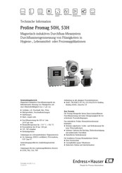 Endress+Hauser Proline Promag 50H Technische Information