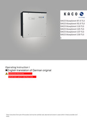 Kaco blueplanet 137 TL3 Betriebsanleitung