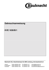 Bauknecht KVE 1630/B/1 Gebrauchsanweisung