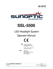 Sunoptic Surgical SSL-5500 Bedienungsanleitung