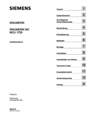 Siemens SINUMERIK MC MCU 1720 Gerätehandbuch