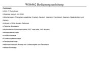Westfalia WS6462 Bedienungsanleitung