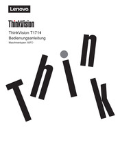 Lenovo ThinkVision T1714 Bedienungsanleitung