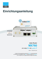 Mdex MX760 Einrichtungsanleitung