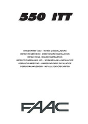 FAAC 550 ITT Gebrauchsanleitung - Anweisungen Zur Installation