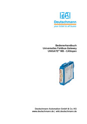 DEUTSCHMANN AUTOMATION UNIGATE MB - CANope Bedienerhandbuch