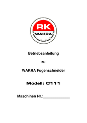 WAKRA C111 Betriebsanleitung