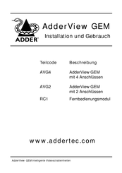 ADDER AdderView GEM AVG2 Handbuch