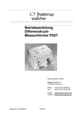 Halstrup-Walcher PS27 Betriebsanleitung