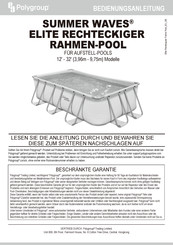Polygroup Summer Waves Elite Rechteckiger Rahmen Pool Bedienungsanleitung Pdf Herunterladen Manualslib