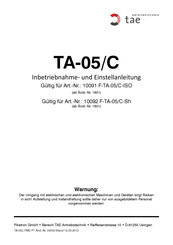 tae TA-05/C Inbetriebnahme- Und Einstellanleitung