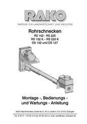 RAKO RS 220 K Montage -, Bedienungs - Und Wartungs - Anleitung