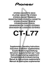 Pioneer CT-L77 Zusatz-Bedienungsanleitung
