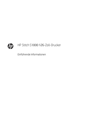 HP Stitch S1000 Einführende Informationen