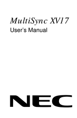 NEC MultiSync XV17 Handbuch
