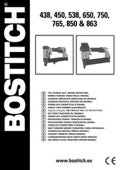 Bostitch 538 Technische Gerätedaten (Übersetzung Des Originals
