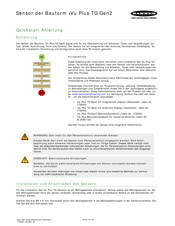 Banner iVu Plus TG Gen2 Schnellstartanleitung
