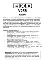 Electro-Harmonix V256 Vocoder Handbuch