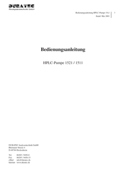 Duratec 1511 Bedienungsanleitung
