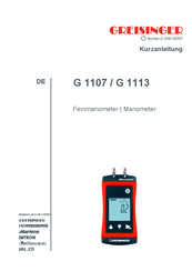 GREISINGER G 1113 Kurzanleitung