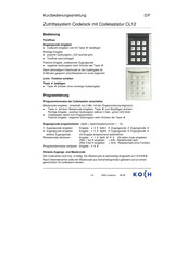 Koch CL12 Kurzbedienungsanleitung